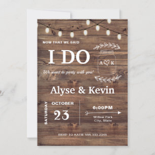 Convite Luzes de Celeiro de Recepção de Casamento Casual a