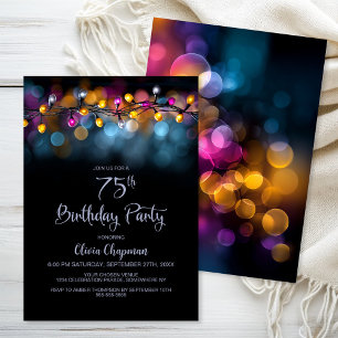 Convite Luzes de Corda Aniversário de 75 Anos