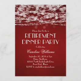Convite Luzes de Corda Brancas na Aposentadoria Vermelha