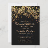 Luzes de Corda Brilhante Dourado Preto Quinceañera