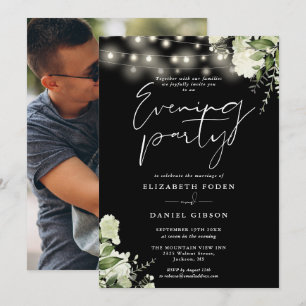 Convite Luzes de Corda com Verdura Foto Casamento Festa No