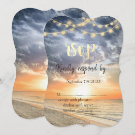 Convite Luzes de corda de amanhecer na praia Concha RSVP  