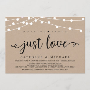 Convite Luzes de Corda de Fazenda Rústica, Casamento Kraft