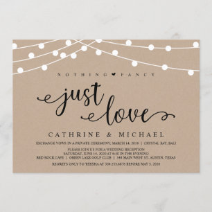 Convite Luzes de Corda de Fazenda Rústica, Casamento Kraft