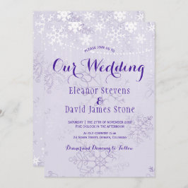 Convite Luzes de corda de flocos de neve casamento de inve