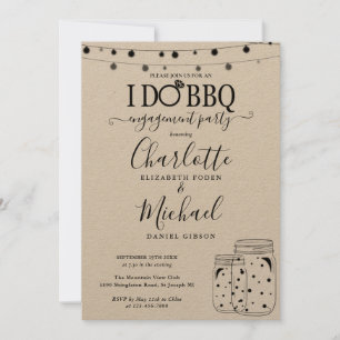 Convite Luzes de Corda de Jarro de Pedra BBQ Eu Caso Luzes