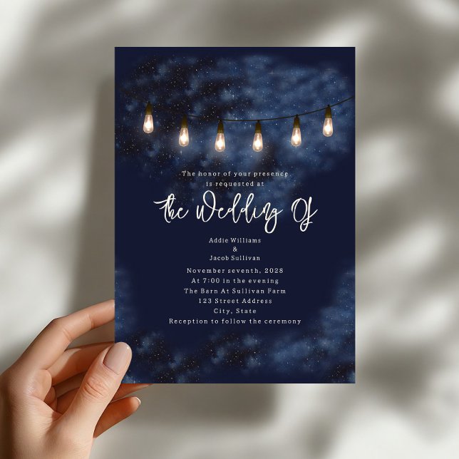 Convite Luzes de Corda de Noite Estrelada Casamento (Criador carregado)