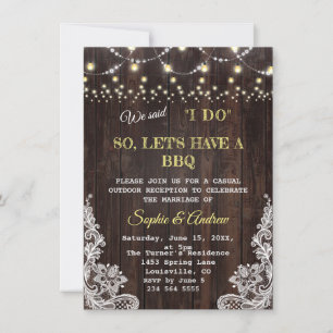 Convite Luzes de Corda de Renda Vintage Antigo Celeiro EU