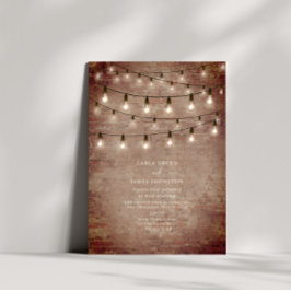 Convite Luzes de Corda de Tijolo Genérico para Festa de To