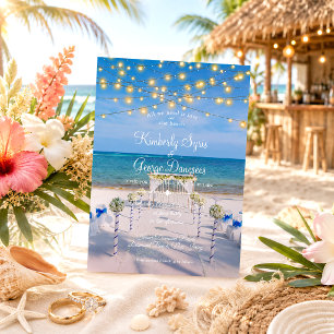 Convite Luzes de Corda Elegantes para Casamento de Verão n