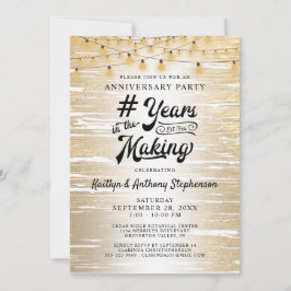 Convite Luzes de Corda em Ouro Preto de Qualquer Aniversár