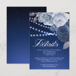 Convite Luzes de corda estrelas Azul Detalhes de casamento