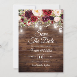 Convite Luzes de Corda Floral Casamento Salve A Data