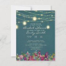 Luzes de Corda Floral Roxo Azul Bridal Shower