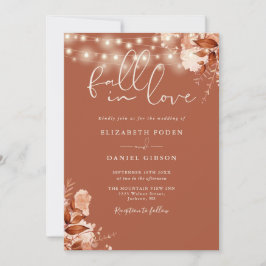 Convite Luzes de Corda Floral Rústica Código QR Casamento
