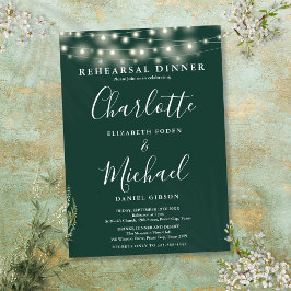 Convite Luzes de Corda Jantar de Ensaios Roteiro Esmeralda