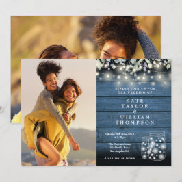 Convite Luzes de Corda Jarras Rústicas Folhagens 2 Fotos C