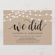 Luzes de Corda Kraft, fonte Preta, Casamento Fuga