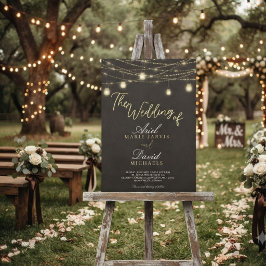 Convite Luzes de Corda Marrom Rústico Casamento Romântico