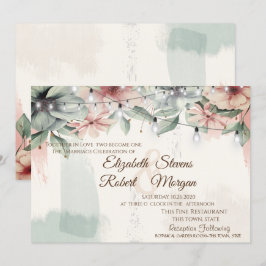 Convite Luzes de Corda, Pincelada, Casamento Floral