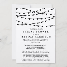 Convite Luzes de corda preta no Chá de panela Kraft russo