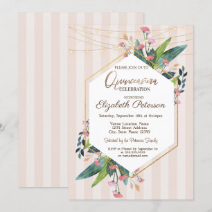 Convite Luzes de corda Quinceañera listrada