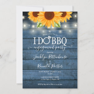 Convite Luzes de Corda Rustic I Do BBQ Luzes de Girassol N