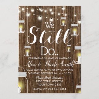 Convite Luzes de Corda Rústicas de Aniversário com Velas