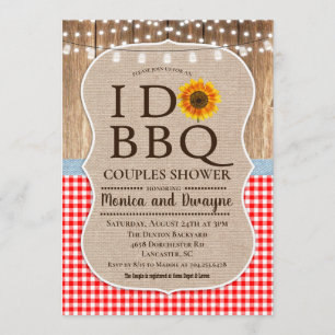 Convite Luzes de Corda Xadrez Churrasco BBQ Eu CAS