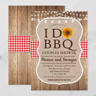Convite Luzes de Corda Xadrez Churrasco BBQ Eu CAS