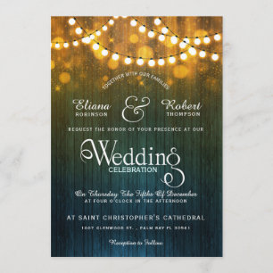 Convite Luzes de cordas do casamento russo