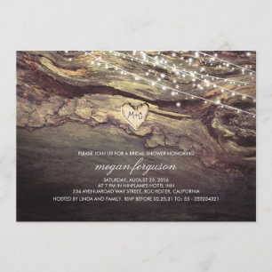 Convite Luzes de Cordas Gravadas Chá de panela Russo Cardí