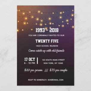 Convite Luzes de cordas modernas