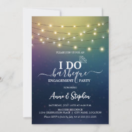 Convite Luzes de cordas românticas Eu faço Festa de noivad