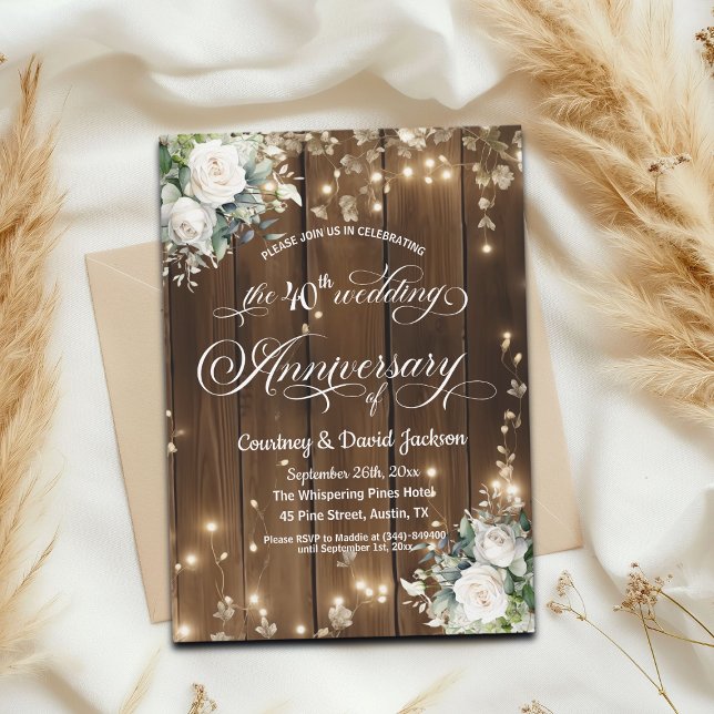 Convite Luzes de Cordas Russas do Quarto Aniversário (Criador carregado)