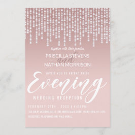 Convite Luzes de Diamante Rosa Escamoteada, Noite