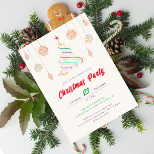 Convite Luzes de discoteca modernas Árvore de Natal Festa