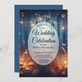 Convite Luzes de Fada e Casamento Mágico da Floresta Lua