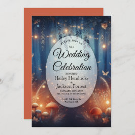 Convite Luzes de Fada e Casamento Mágico da Floresta Lua