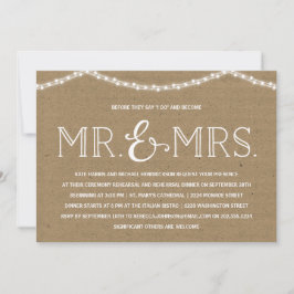 Convite Luzes de fada| Janto de ensaio Rustic Kraft Paper