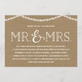 Convite Luzes de fada| Janto de ensaio Rustic Kraft Paper