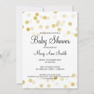 Convite Luzes de folga dourada do Chá de fraldas elegante