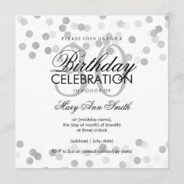 Convite Luzes de folga prateada do aniversário de 30 anos