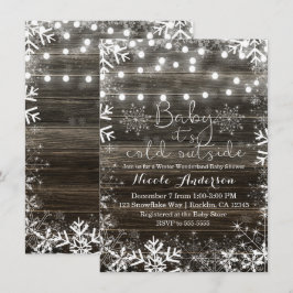 Convite Luzes de Inverno e Flocos de Neve Churrasco Rústic