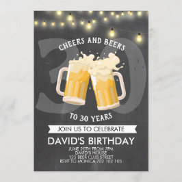 Convite Luzes de Jar de Quadros de Chalkboard de Aniversár