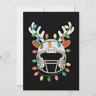 Convite Luzes de Natal de Capacete de Futebol Rena Xmas