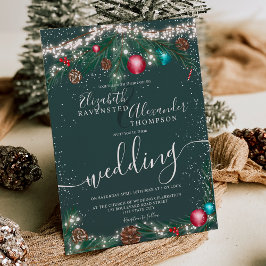 Convite Luzes de Natal esfestivas pinheiras galhas neves c