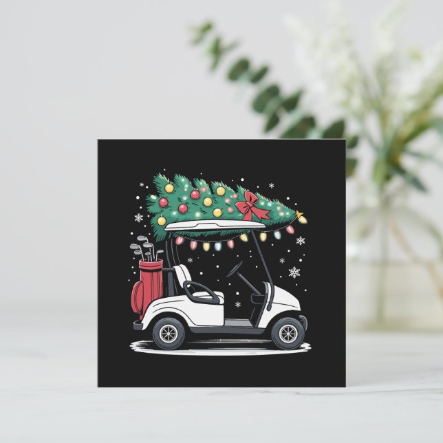 Convite Luzes de Natal para Carrinho de Golfe Árvore de Na (Em pé/Frente)