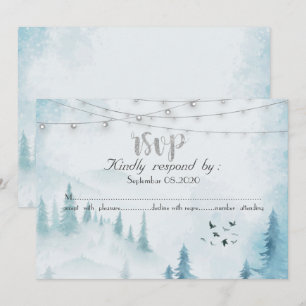 Convite Luzes de Natal para Floresta de Inverno,RSVP