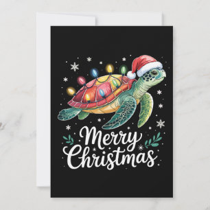 Convite Luzes de Natal Tartaruga Marinha Chapéu do Papai N